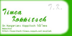 timea koppitsch business card